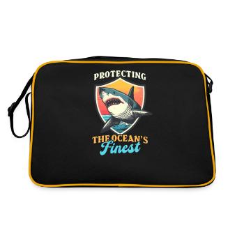 Biologiste amoureux des requins protégeant les fines de l’océan - Sac Retro - noir/or - Dos