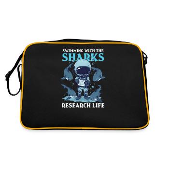 Biologiste Amoureux des requins Nager avec les requins - Sac Retro - noir/or - Dos