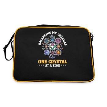 Kristallsammler Balancieren Chakren Kristall Bei Tim - Retro Tasche - Schwarz/Gold - Hinten