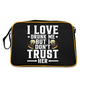I Love Drunk Me But I Don't Trust Her 3 - Retro Bag - black/gold - Back