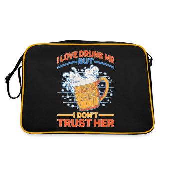 I Love Drunk Me But I Don't Trust Her 2 - Retro Bag - black/gold - Back