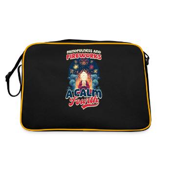 Pleine conscience bouddhiste patriotique et feux d’artifice - Sac Retro - noir/or - Dos