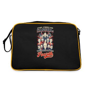 Étoiles bouddhistes patriotiques, rayures et sangha - Sac Retro - noir/or - Dos