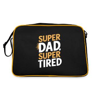Super papa super fatigué sujet unique - Sac Retro - noir/or - Dos