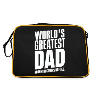 Worlds Greatest Dad Keine Anleitung Nötig - Retro Tasche - Schwarz/Gold - Hinten