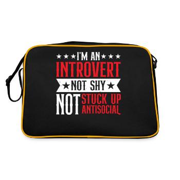 Je suis introverti, pas timide, pas antisocial 2 - Sac Retro - noir/or - Dos