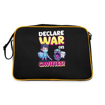 Patriotic Dentist Declare War on Cavities! - Retro Bag - black/gold - Back