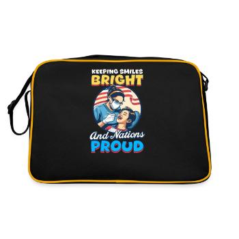 Un dentiste patriote sourit et les nations sont fières - Sac Retro - noir/or - Dos