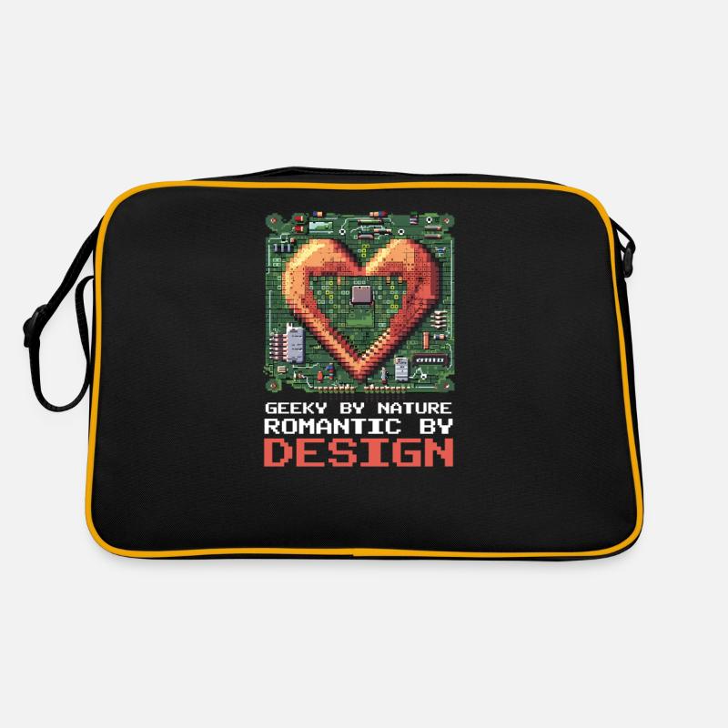 Geek aime geek par nature, romantique par conception Sac Retro