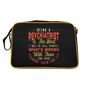 Être psychiatre est psychiatre en travail social - Sac Retro - noir/or - Dos