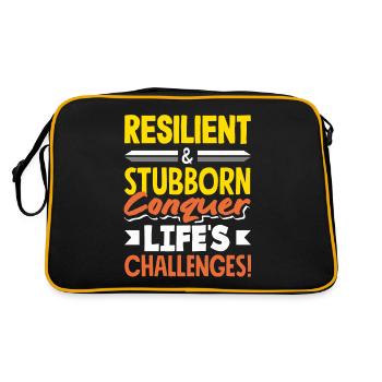 Resilient & Stubborn Life's Challenges - Retro Bag - black/gold - Back