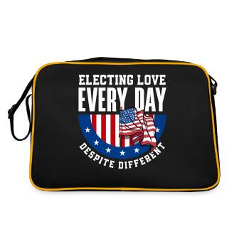 Electing Love Every Day Unity Patriotic American - Retro Bag - black/gold - Back