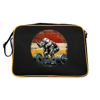 Strong Rhino Powerlifter Deadlift Gym Entraînement 2 - Sac Retro - noir/or - Dos