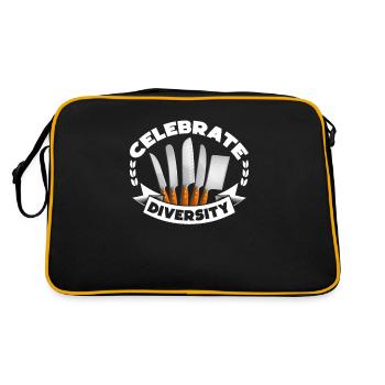 Célébrez la diversité - Sac Retro - noir/or - Dos