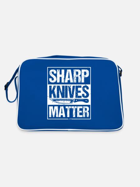 Sharp knives are important - Retro Bag - blue/white - Back