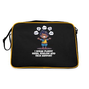 Les Amérindiens parlent hindi, anglais Support technique - Sac Retro - noir/or - Dos