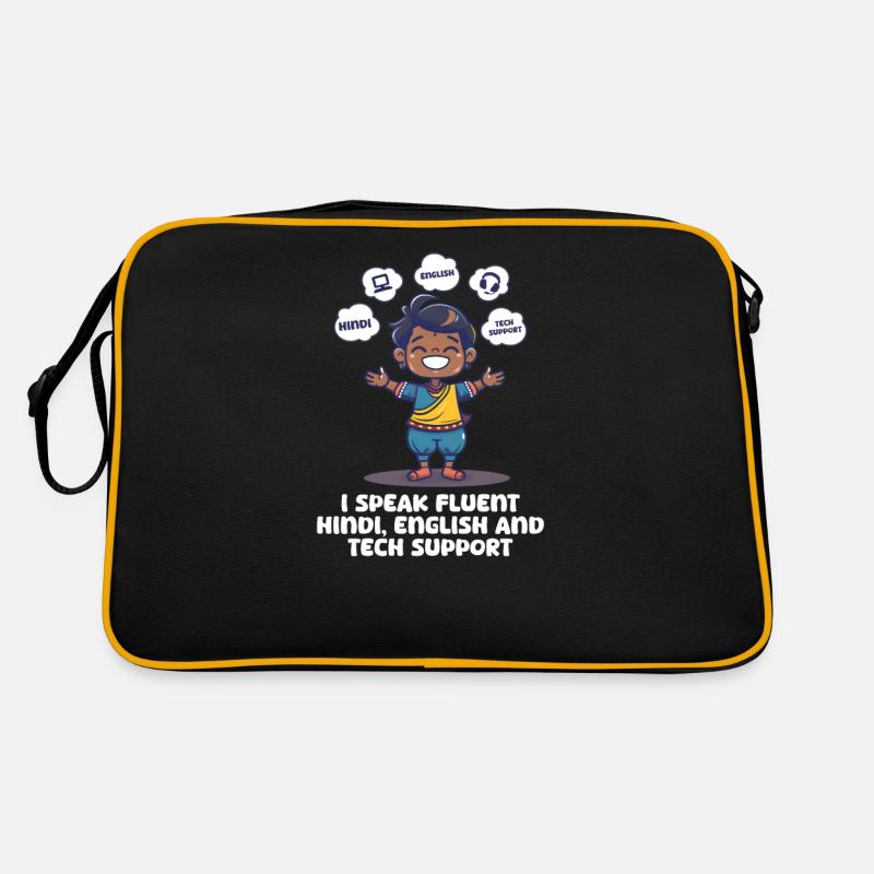 Les Amérindiens parlent hindi, anglais Support technique Sac Retro