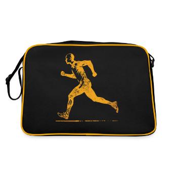 Running design for runners at the marathon - Retro Bag - black/gold - Back