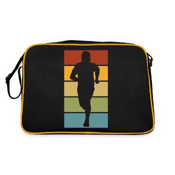 Running design for runners at the marathon - Retro Bag - black/gold - Back