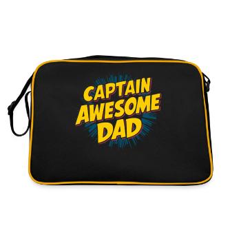 Captain Awesome Dad Unique Style - Sac Retro - noir/or - Dos