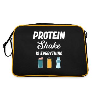 Protein-shake Ist Alles, Cardio-training, - Retro Tasche - Schwarz/Gold - Hinten