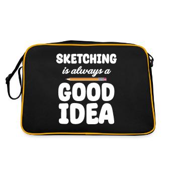 Sketchy Mood Sketch Artist Painter Drawing - Retro Bag - black/gold - Back