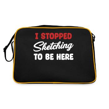 Ich Habe Aufgehört Zu Zeichnen, Um Zu Skizzieren. - Retro Tasche - Schwarz/Gold - Hinten
