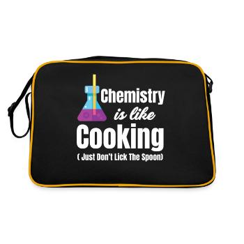 Chemistry is like cooking (just not the spoon - Retro Bag - black/gold - Back