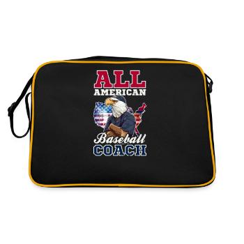 4. Juli Baseballtrainer All American Coach - Retro Tasche - Schwarz/Gold - Hinten