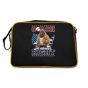4th Of July Baseball Coach Coach Is Always Right - Retro Bag - black/gold - Back
