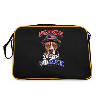 4. Juli Baseballtrainer Ziemlich anständiger Trainer - Retro Tasche - Schwarz/Gold - Hinten
