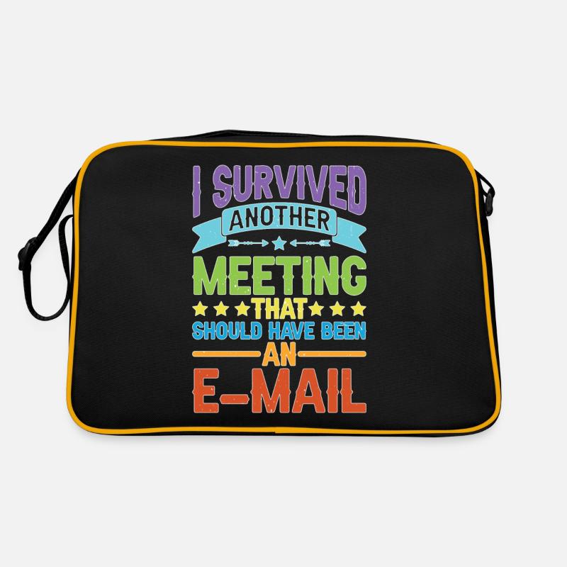 I Survived Another Meeting 80 Retro Bag