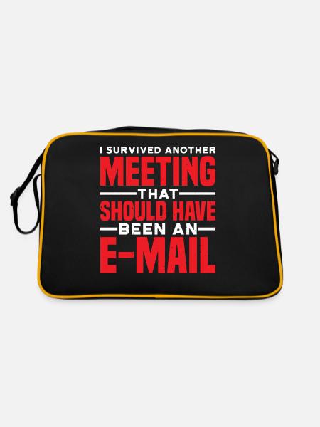 I Survived Another Meeting 81 - Retro Bag - black/gold - Back
