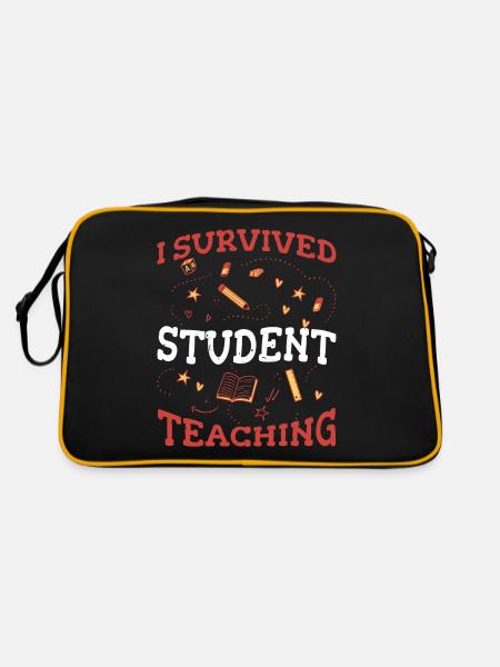 J'ai survécu à l'enseignement des étudiants 5 - Sac Retro - noir/or - Dos