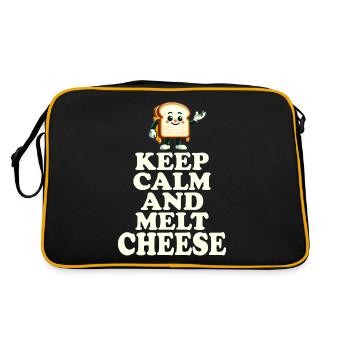 Keep Calm And Melt Cheese Fun Motif - Retro Bag - black/gold - Back