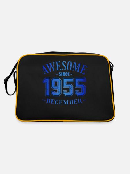 December 1955 - Birthday in December Awesome - Retro Bag - black/gold - Back