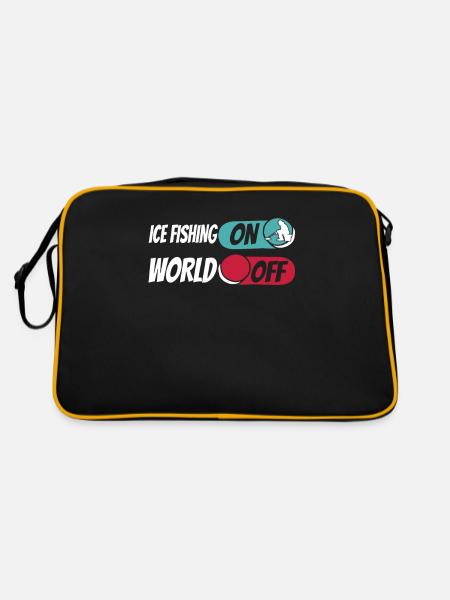Eisfischen Eisangeln Ice Fishing On World Off - Retro Bag - black/gold - Back