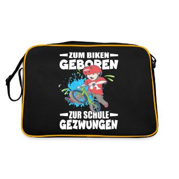 Né pour faire du vélo, forcé d’aller à l’école - Sac Retro - noir/or - Dos