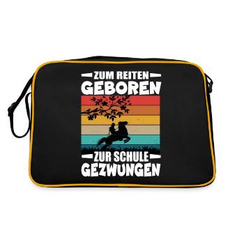 Born to ride, forced to go to school - Retro Bag - black/gold - Back