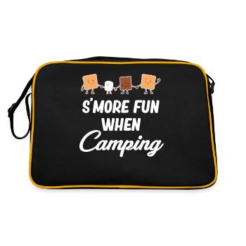 Mehr Spaß Beim Camping, Glamping, Rucksackreisen - Retro Tasche - Schwarz/Gold - Hinten