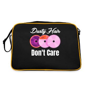 Je me fiche du bricoleur de charpentier aux cheveux poussiéreux - Sac Retro - noir/or - Dos