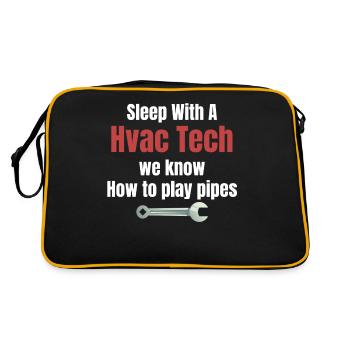 Schlafen Sie Mit Einem Hvac-techniker. Wir - Retro Tasche - Schwarz/Gold - Hinten