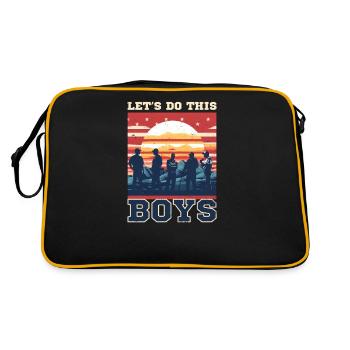 4. Juli Baseballtrainer Mach das Jungs - Retro Tasche - Schwarz/Gold - Hinten