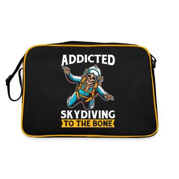 Parachutist Skydiving Skeleton - Retro Bag - black/gold - Back