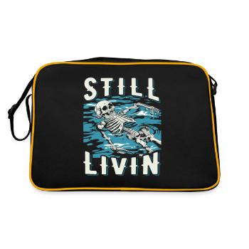 Schwimmen Schwimmer - Retro Tasche - Schwarz/Gold - Hinten