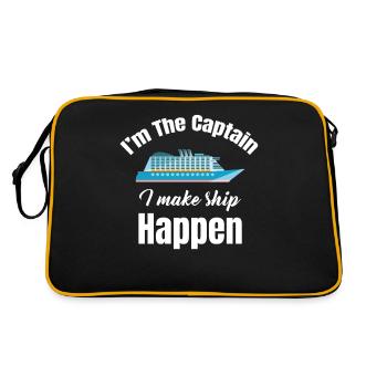 Ich Bin Der Kapitän, Den Ich Auf Einer - Retro Tasche - Schwarz/Gold - Hinten