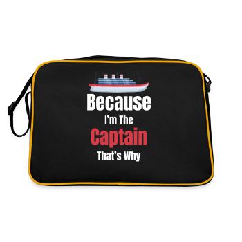 Weil Ich Der Kapitän Von That's Why Cruise - Retro Tasche - Schwarz/Gold - Hinten