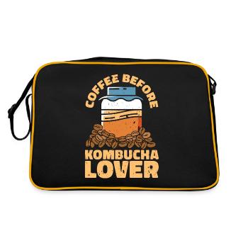 Kombucha Lover Café Thé Champignon Amateur de café - Sac Retro - noir/or - Dos