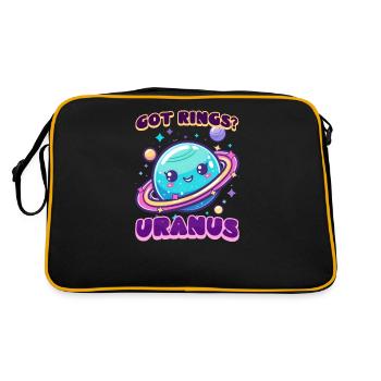 Uranus Got Rings? Uranus Does! - Retro Bag - black/gold - Back