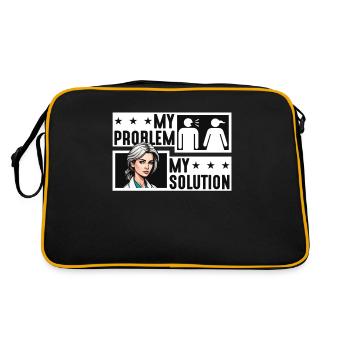 Psychiatre Mon problème Mon pictogramme Maman thérapeute - Sac Retro - noir/or - Dos